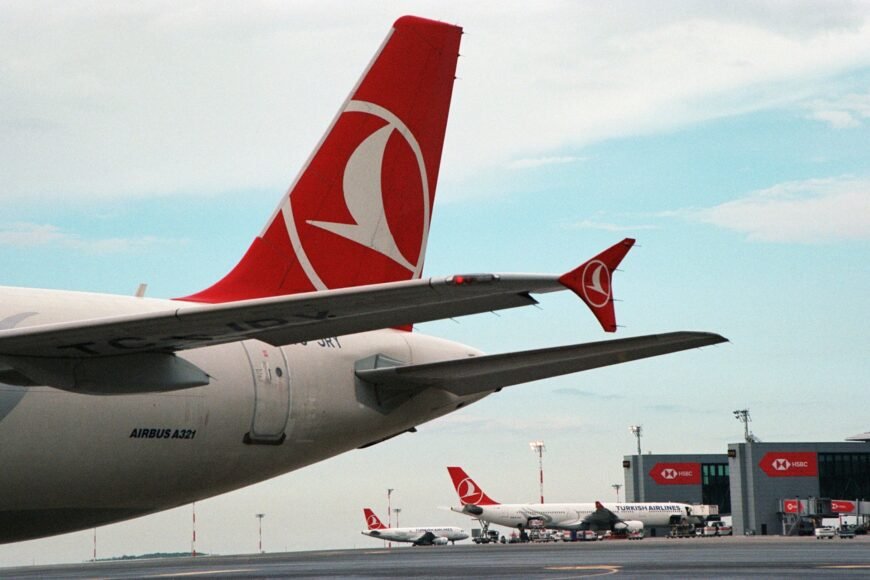 Turkish airlines airplane parking in Istanbul airport